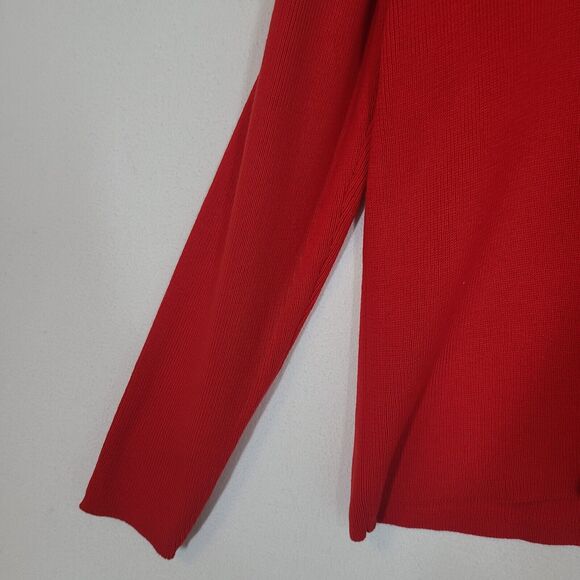 3 for $30 -Vtg Kikit Red Sweater Cardigan Animal Print Faux Fur Removable Collar - Picture 4 of 8